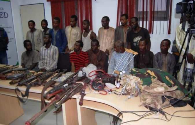 Some of the suspected bandits arrested in Zamfara State