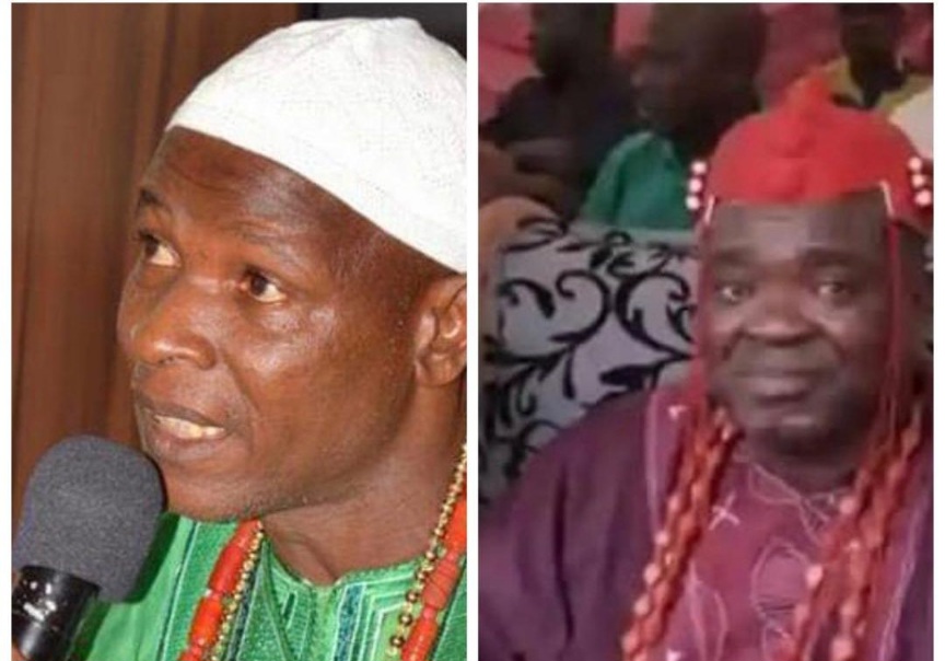 The murdered monarchs: Onimojo of Imojo-Ekiti, Oba Olatunde Samuel Olusola (left), and the Elesun of Esun-Ekiti, Oba David Babatunde Ogunsola.